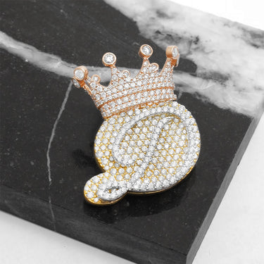 Yellow King D Pendant in 14k Gold 3.82 Ctw